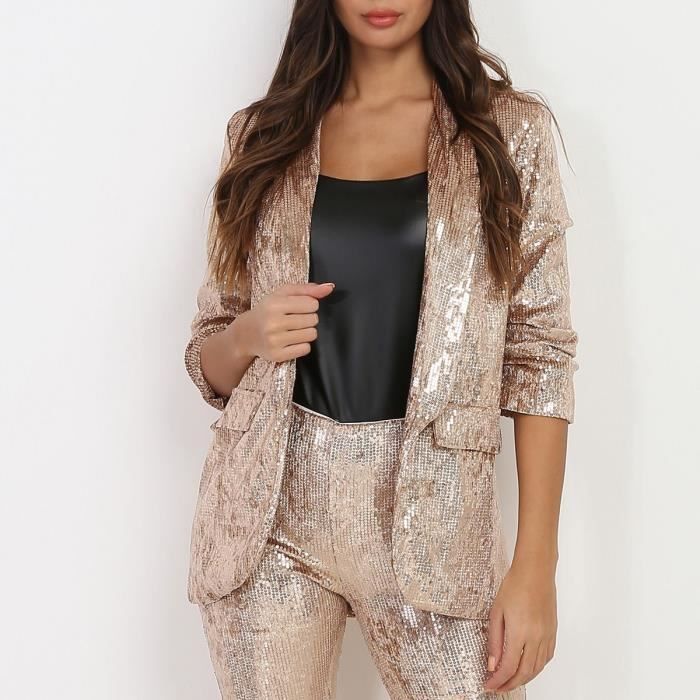 Blazer shop sequins doré