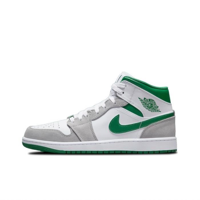 Air Jordan 1 Mid DC7294 103 Chaussures de Basket Blanc Gris Vert pour Homme Femme Blanc gris vert Cdiscount Chaussures