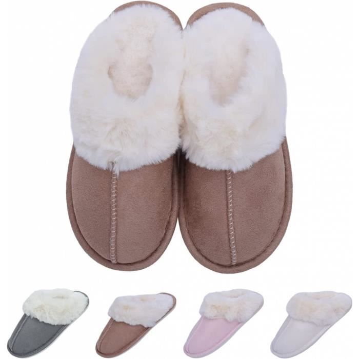 Chaussons Femme Maison M moire Mousse Anti Slip Automne Hiver Kaki