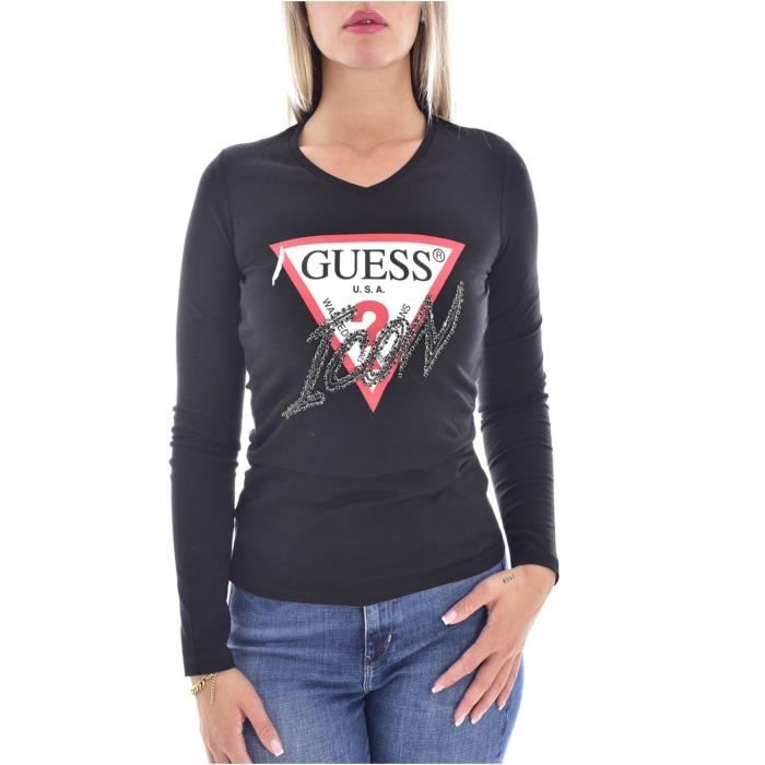 Guess t shirt manche longue sales