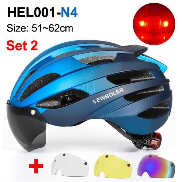 Casque De Vélo Victgoal Avec Lumière LED Et Lunettes Incluses – Taille Moyenne, Neuf
