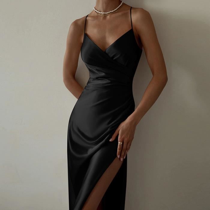 Jupe de soir e en Satin pour femmes moulante couleur charpe Sexy