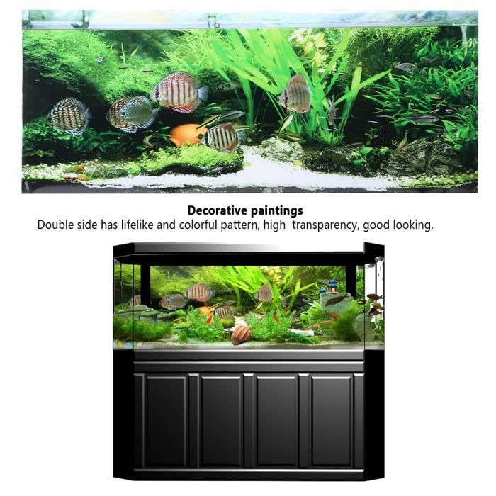 Meilleurs prix pour Mxzzand Affiche d'aquarium Autocollant adhésif en PVC pour fonds marins, petites plantes d'eau de animalerie vivarium 122*50 cm