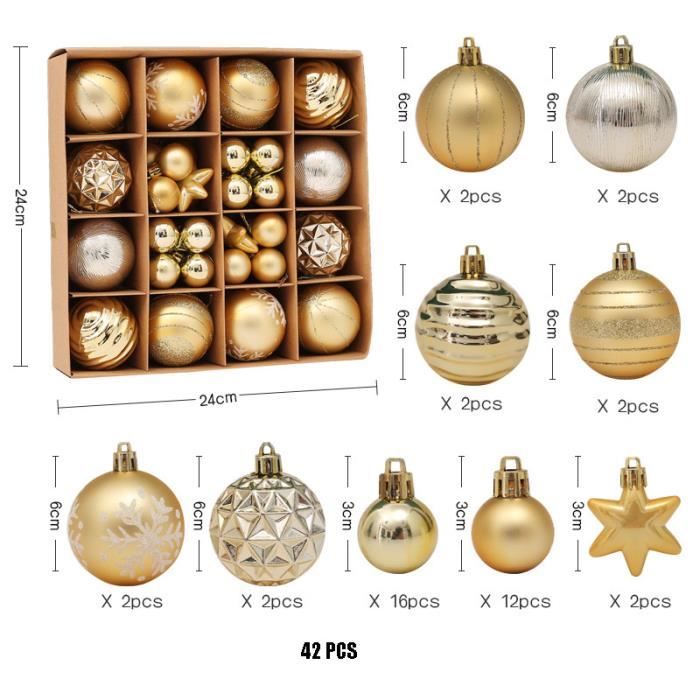 Lot de 20 Boules de Noël - 65 mm - Plastique incassable - Paillettes Lot de 20 Boules de Noël - 65 mm - Plastique incassable - Paillettes