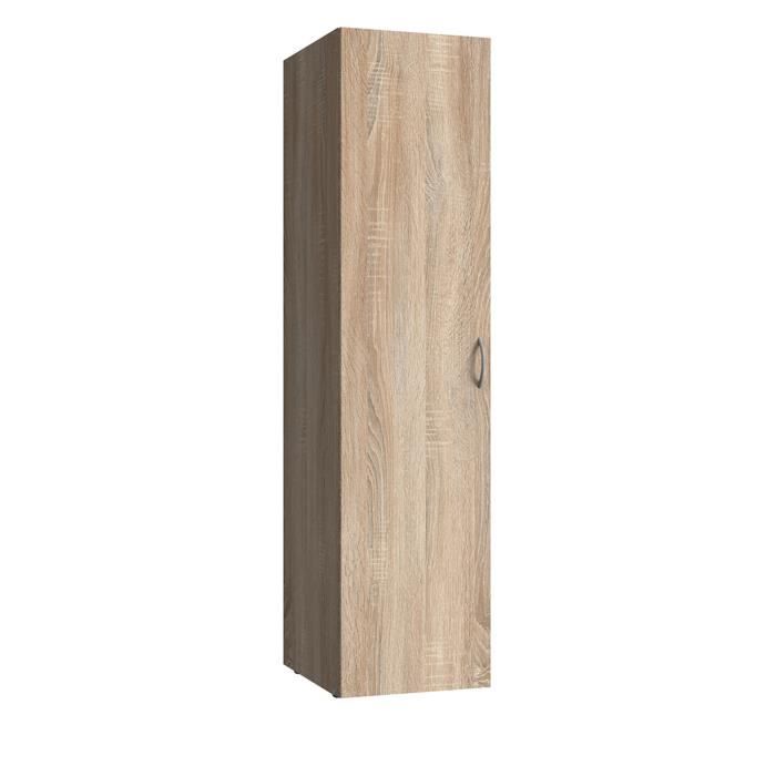 Armoire de rangement en bois mélamine coloris imitation chêne longueur 45 x hauteur 185 x