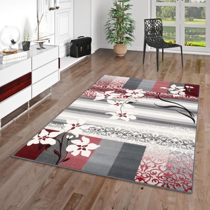 Mia's Thing Tapis Design Effet 3D 100% Polyester Recyclé – Doux, Lavable, Certifié Oeko-Tex – Gris, Beige, Crème