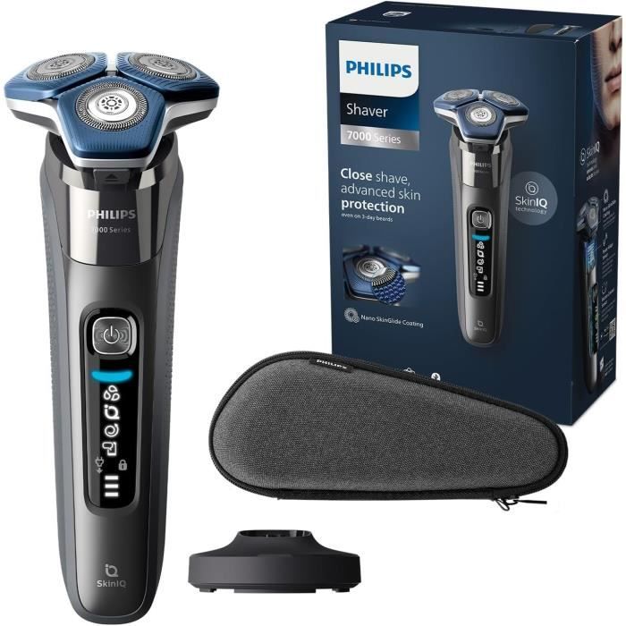 Rasoir électrique PHILIPS Série 7000 Wet & Dry Tondeuse rétractable 45 lames SteelPrecision