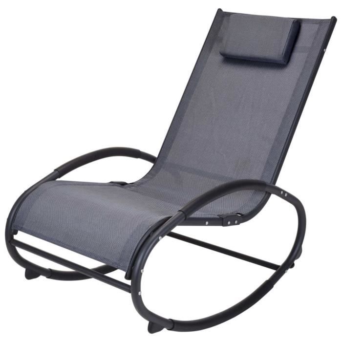progarden chaise à bascule gris foncé