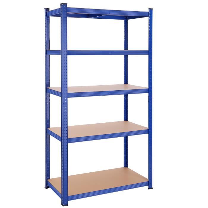 Étagère de garage SONGMICS - 5 niveaux - 200 x 100 x 50 cm - 875 kg - Bleu  GLR050Q01 - Cdiscount Maison