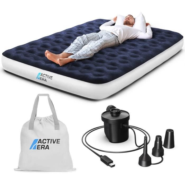 Active Era Matelas Gonflable de Camping avec Pompe a Air Rechargeable USB et Pompe a Pied 2 Personnes Sac de Transport Inclus 42 Cdiscount Sport