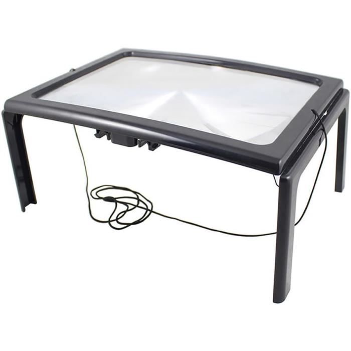 Loupe De Table FISHTEC Loupe A Poser - Presse Papier - Système Touch Loupe Sur Pied Avec Eclairage