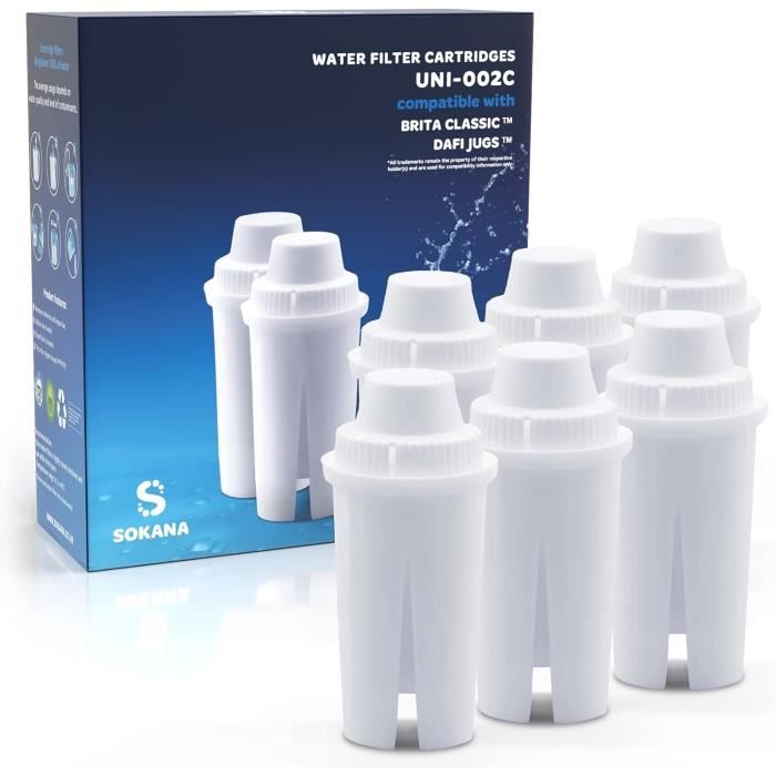 Waterdrop TÜV SÜD, NSF Certified Filter Cartridge, Replacement for Brita Classic OB03, Mavea 107007, 35557, PearlCo, Aqua Optima RUF916 Water Jug (6
