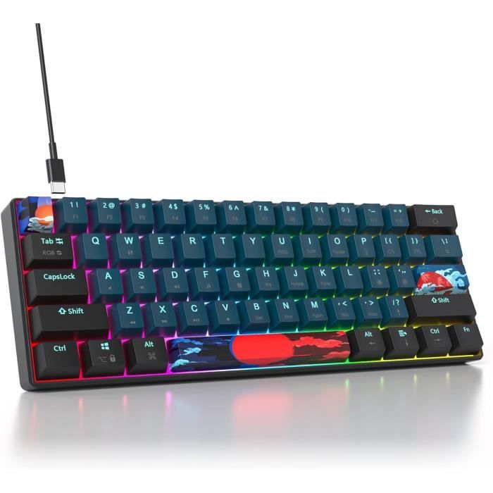 Clavier Fidget RVB Portable – Anti-Stress Multicolore, Porte-Clés Léger, PC Durable
