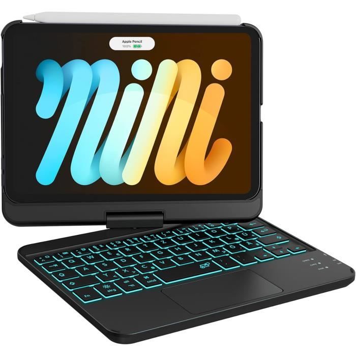 CACOE Clavier Rotatif 360° Rétroéclairé + Pavé Tactile Pour IPad 11e/10e Gen (A16 / 2025-2022) - Bleu Océan