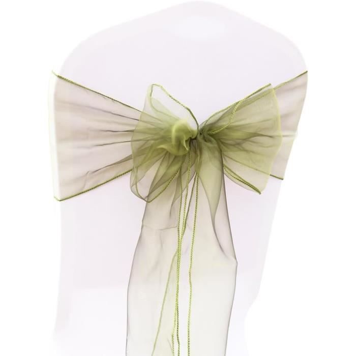 Lot De 35 Nœuds En Organza Vert Foncé Pour Chaises - Décoration Mariage Fête Anniversaire