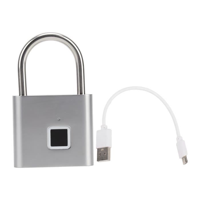 Serrure - barillet,cadenas intelligent à empreintes digitales Tuya BLE,étanche,charge USB,0,2