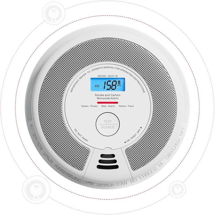 Détecteur De Monoxyde De Carbone Portable X-Sense XC0K-SN - Batterie Intégrée 10 Ans, Écran LCD, Compact 9.5x9.5x3.1 Cm