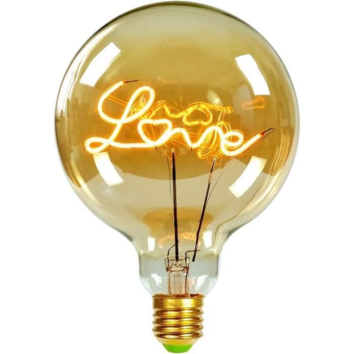 Ampoule LED Vintage G125 4W Verre Fumé 2700K E27 - Lumière Chaude Décorative Edison