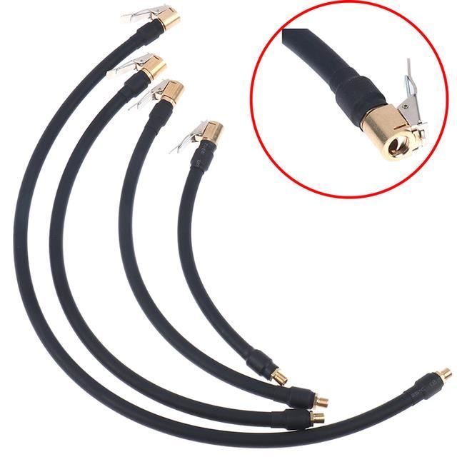 Lot 2 Adaptateurs + Tuyau Extension Gonflage 24 Cm – Valve Voiture Moto Vélo, Résistant 300 PSI, Raccord Rapide