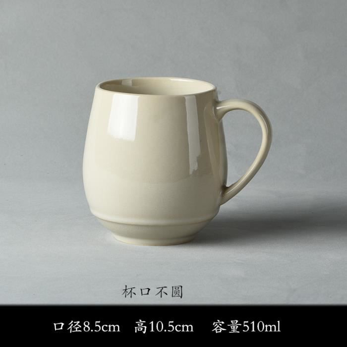 Tasse à Café 600ml Céramique Rétro Bleue Avec Poignée - Grande Capacité Pour Maison Et Bureau