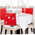 Santa Hat Chaise de Noël Couvre Clause Santa Clause Red Hat Cuisine Chaise de salle à manger Retour Slipcover pour Noël Vacances Fes-1