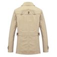PARKA veste longue d'affaires pour hommes coupe-vent décontracté Trench-Coat pardessus à la mode, printemps-automne Black-1