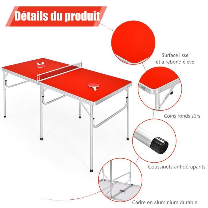 Table de ping-pong d'extérieur pliable bleue en bois et métal – Garden -  Fas Pendezza