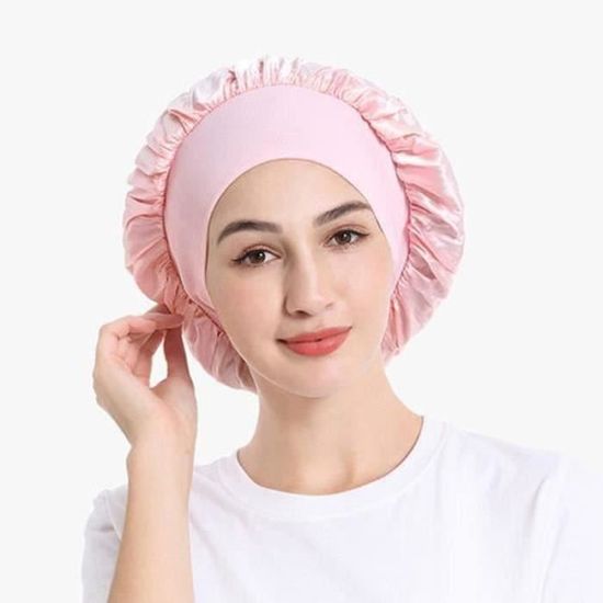 Lot De 3 Bonnets De Nuit En Satin Pour Enfants - Large Bande Élastique - Pour Cheveux Longs Ou Courts - Noir, Bleu, Rouge
