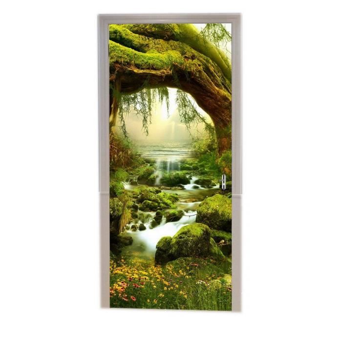 Adesivi Per Porte 3D Fiore In Muratura D'Argento Poster Autoadesivi Carta Da Parati Murales Arte Foto 90 X 200 Cm Decorazione Porta Smontabile In Pvc Per Soggiorno Camera Da Letto Bagno Cucina Uffici