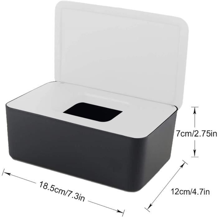 Boîte à Lingettes Humides Rechargeable - Distributeur Bébé Et Adulte - Utilisation à Une Main - 19 X 13,5 X 7,5 Cm