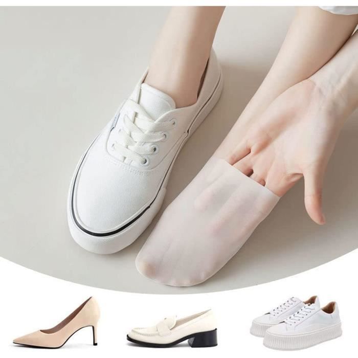 Lot De 4 Paires Chaussettes Invisibles Femme – Soie Glacée Antidérapante, Nylon Respirant, Taille Unique