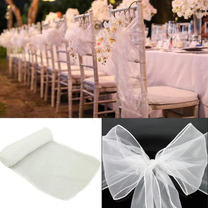 Nœuds De Chaise En Organza - Lot De 50 Rubans 18x275 Cm Pour Décoration Mariage, Banquet, Fête - Couleur Orange