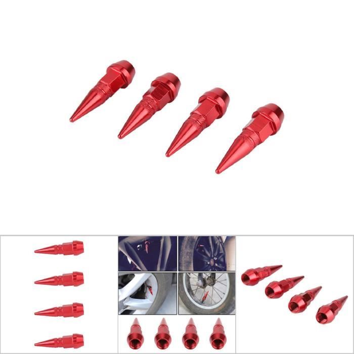 4 Bouchons De Valve Pneu Tesla – Style Roadster Aluminium CNC, Étanchéité Parfaite, Accessoire Rouge Pour Model 3/S/X/Y