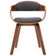 CHARME Chaise de salle à manger Gris foncé Tissu et bois courbé - Meuble Fauteuil Cuisine - Design Moderne -49 x 51 x 70 cm769-2