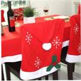 Santa Hat Chaise de Noël Couvre Clause Santa Clause Red Hat Cuisine Chaise de salle à manger Retour Slipcover pour Noël Vacances Fes-2