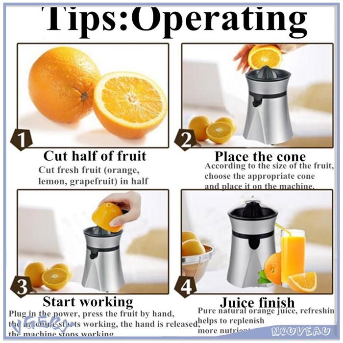 Presse-agrumes Manuel Pour Citrons Et Fruits - Avec Base Ventouse Et Filtre - Design Anti-éclaboussures Et Facile à Nettoyer - 9