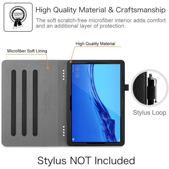 Simpeak Cover Compatibile per Huawei MediaPad T5 10, T5 10.1 Custodia, in Pelle PU 2018 Ultra-Sottile Folio Supporto Smart Nero Simpeak Cover Compatibile per Huawei MediaPad T5 10, T5 10.1 Custodia, in Pelle PU 2018 Ultra-Sottile Folio Supporto Smart Nero