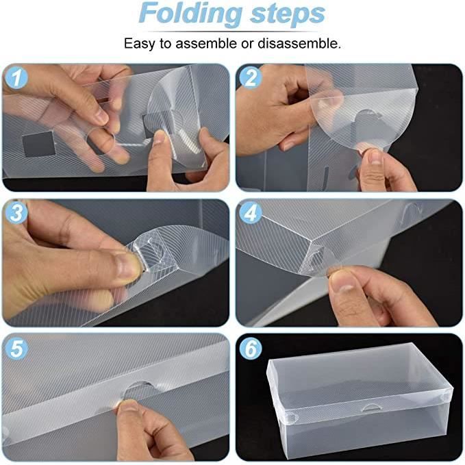 Lot De 20 Boîtes à Chaussures Empilables Transparentes - 33 X 23 X 14 Cm, Plastique, Rangement