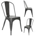 Lot de 4 chaises de salle à manger avec Dossier Détachable - Style Industrielle chaise Cuisine 4 pcs -3