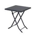 Ensemble meubles de jardin - OUTSUNNY - Table carré et chaises pliables - Résine tressée 4 fils - Métal noir-3