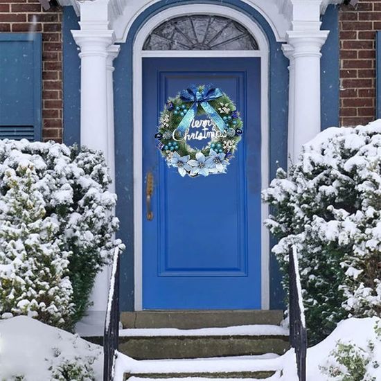 Couronne Noel Porte 40Cm Couronne Fleurs Avec Led