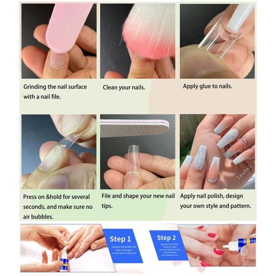 Lot De 100 Faux Ongles En Acrylique De 6 À 13 Mm De Large Et  Long,Couverture Complète, Cercueil Français , Couleurs Mélangées -  Cdiscount Au Quotidien