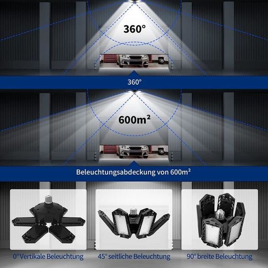 200W LED Lampe d'atelier Eclairage de garage 2 PCS - 20000LM 6500K