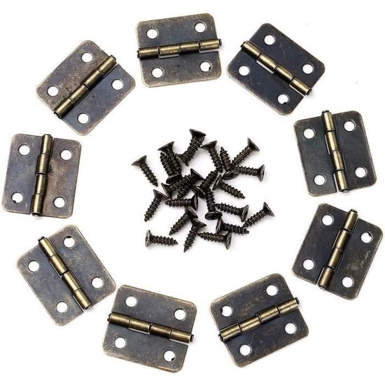 Aabellay Lot De 50 Mini Charnières Rétro Antiques Avec Vis De