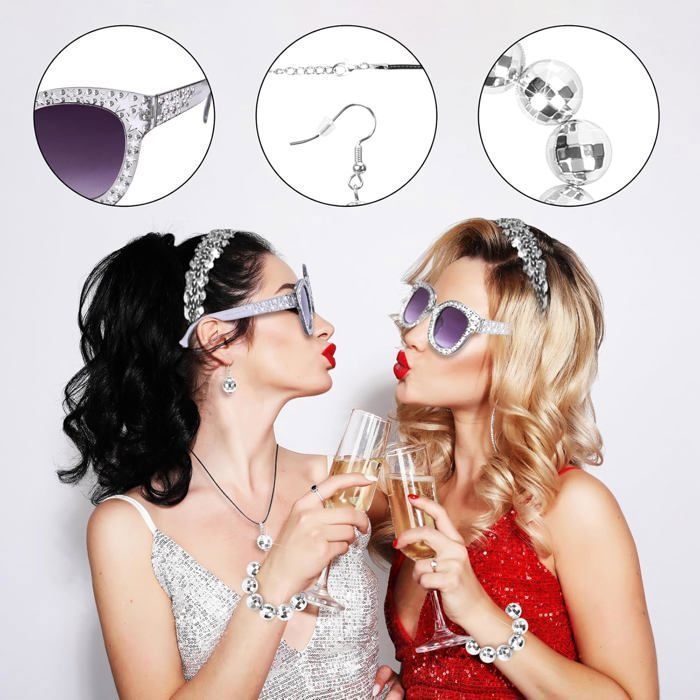 Trimming Shop Kit 33 Accessoires Photomaton Disco Années 80 - Thème Rétro Fête
