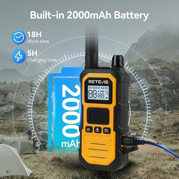 Retevis Rb648p Retevis RB648P Talkie Walkie Professionnel Longue Portée, IP67 Étanche ...