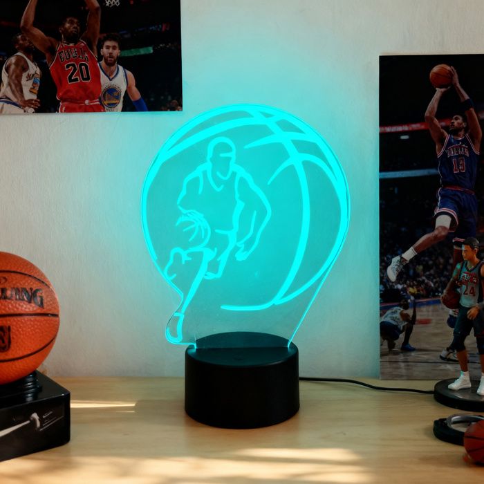 3D Basket Ball Lampe Illusion Optique Led Veilleuse Optiques Illusions Lampe De Nuit 7 Couleurs