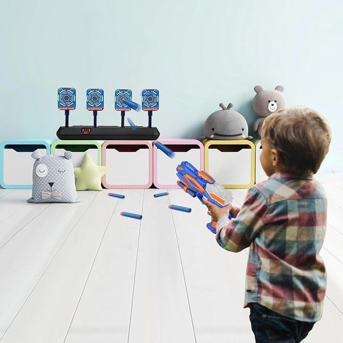 Pistolet Enfant Spider – Cibles Lumineuses, Score LCD, Fléchettes Mousse, Sons – Cadeau 3-12 Ans
