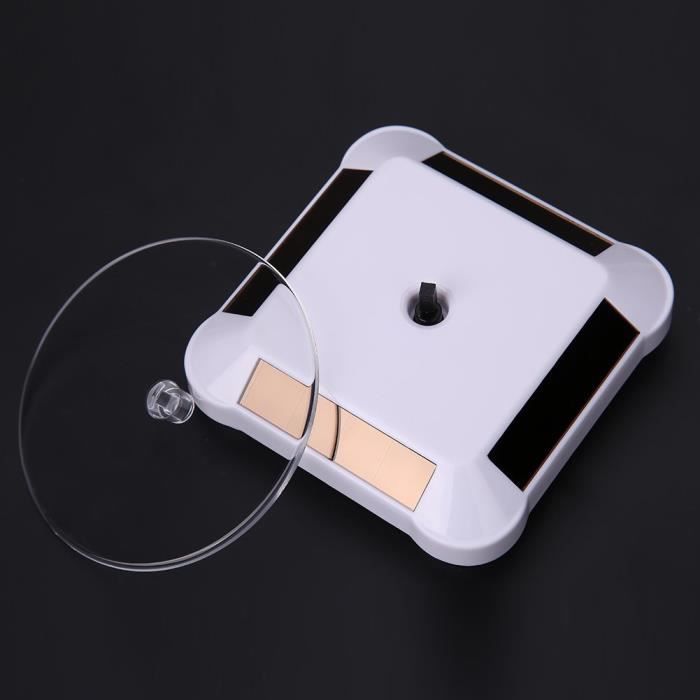 Présentoir Tournant Solaire 360° | Pour Bijoux, Montres, Téléphones | Plateau 9cm | Alimentation Écologique USB/Solaire - 5