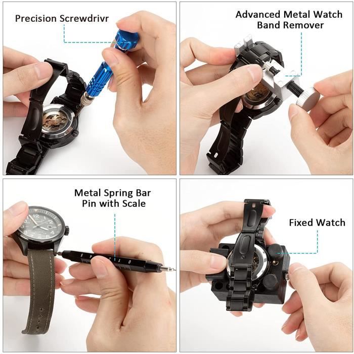 Outils D Horloger,Kit de réparation de bracelets en cuir, outils de montre,  joint de réparation, lubrifiant, vis, - Type 005 , - Achat/vente outils d  horloger - Cdiscount